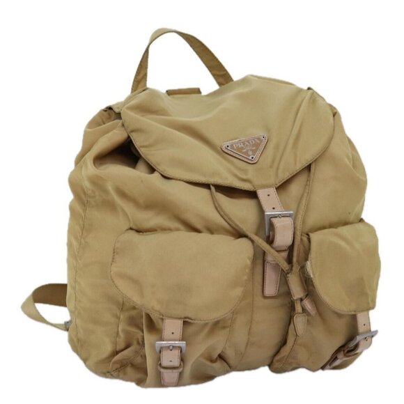 PRADA Backpack Nylon Beige Auth 73873 - Picture 1 of 16